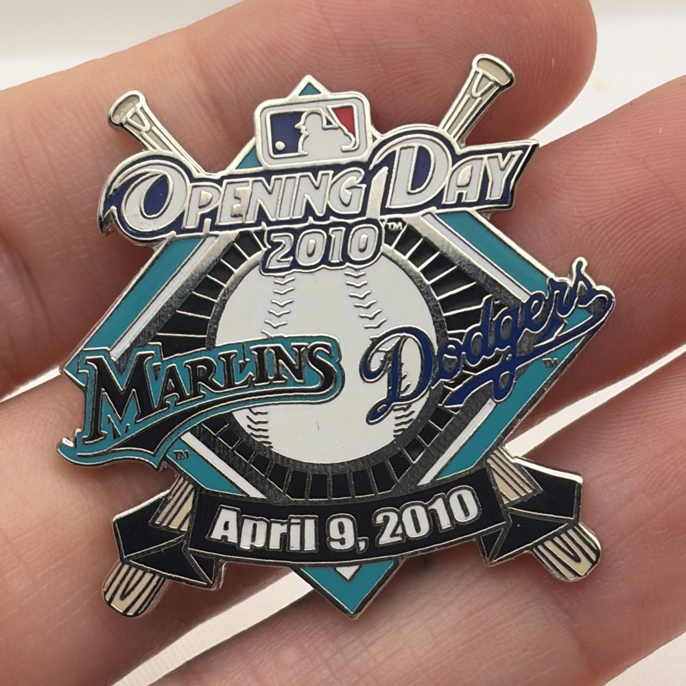 MLB Baseball Opening Day Marlins Dodgers 2010 Lapel Hat Pin